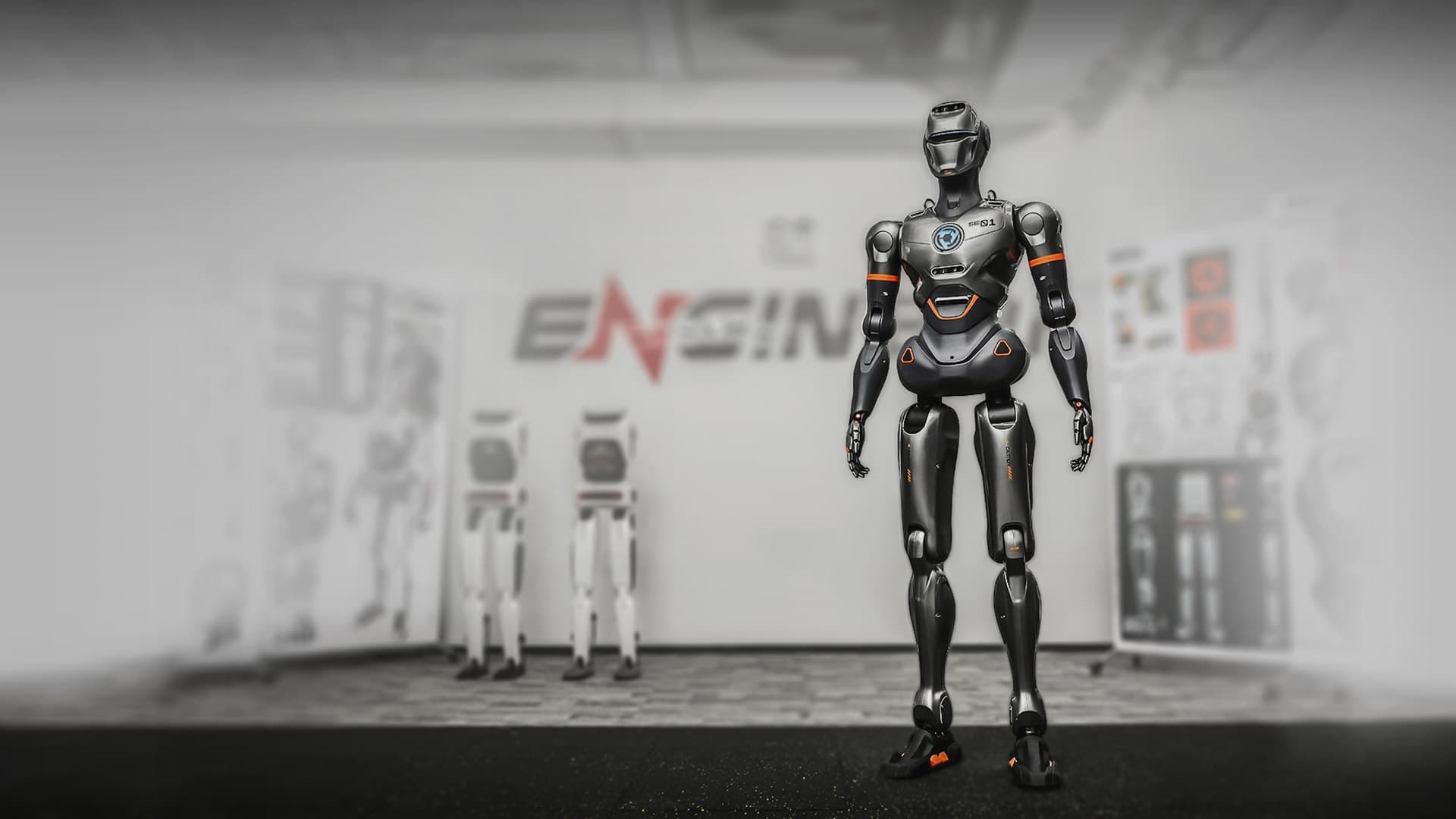 EngineAI SE01 full-size humanoid robot official product page hero image