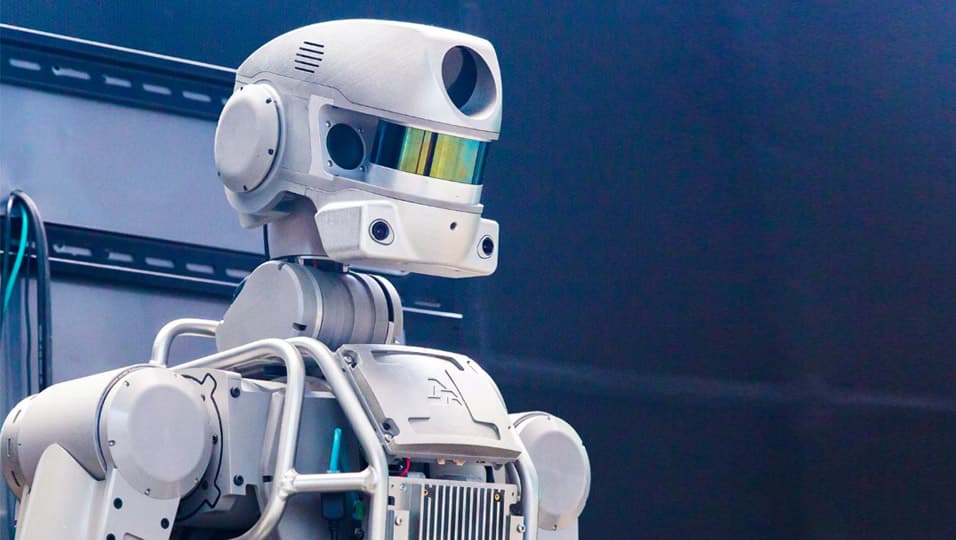 FEDOR / Skybot F-850 anthropomorphic robot from the official FPI project page